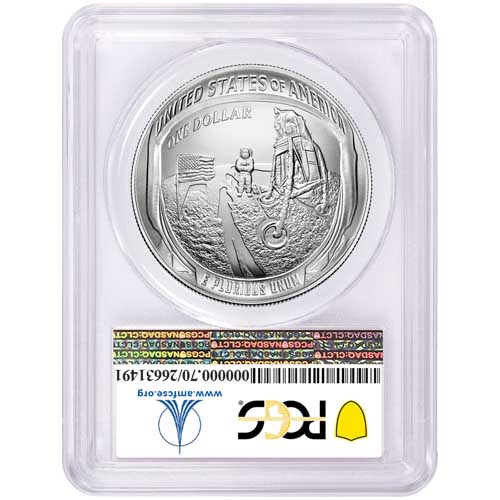 2019 $1 American Apollo 11 50th Anniversary Silver Coin PCGS MS70 FS