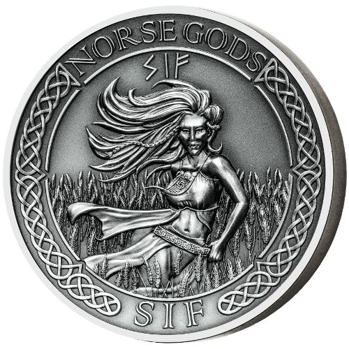 2016 2 oz Cook Islands Silver Norse God Sif Proof Coin (Ultra High Relief)