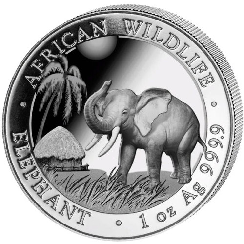 2017 1 oz Somalia Silver Elephant Coin (BU)