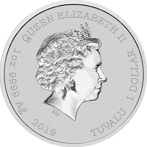 2019 1 oz Tuvalu Captain America Marvel Series Silver Coin (BU)