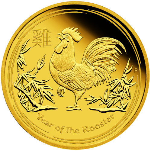 2017 1/10 oz Proof Australian Lunar Rooster Gold Coin (Box + CoA)