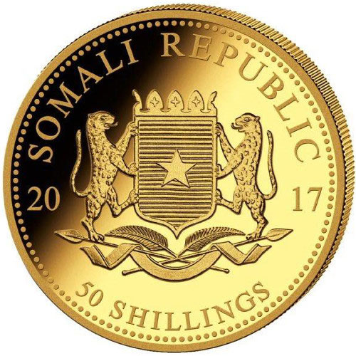 2017 1/25 oz Somalia Gold Elephant Coin (BU)