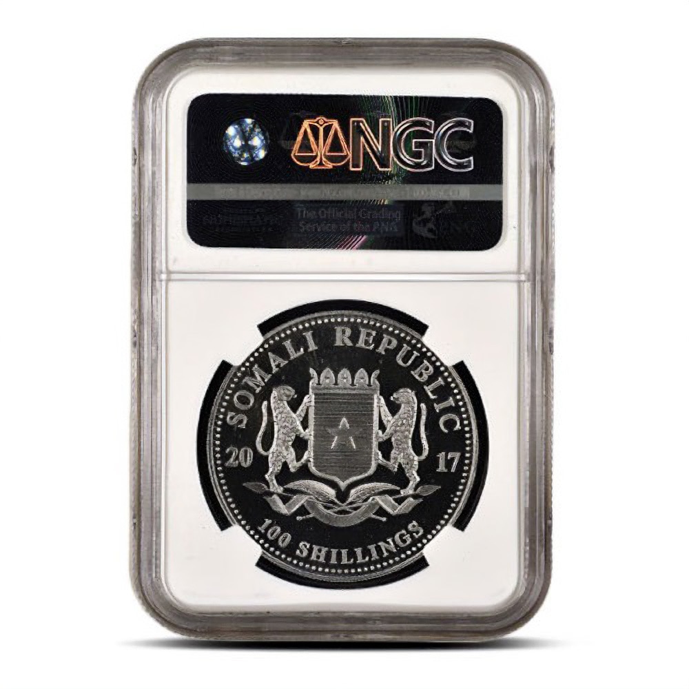 2017 1 oz Somalia Silver Elephant Coin NGC MS70 ER