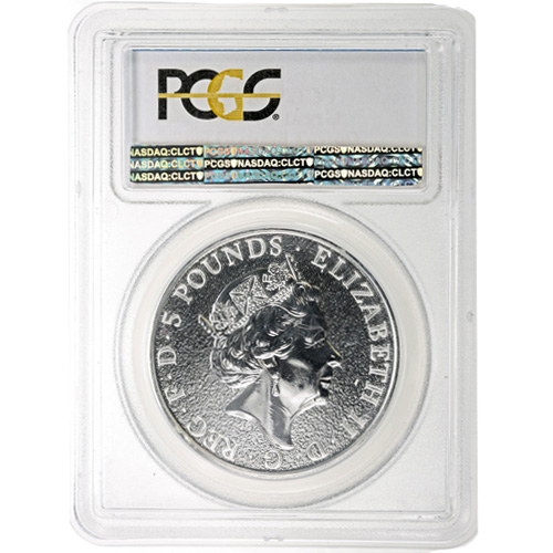 2016 2 oz British Silver Queen's Beast Lion Coin PCGS MS69