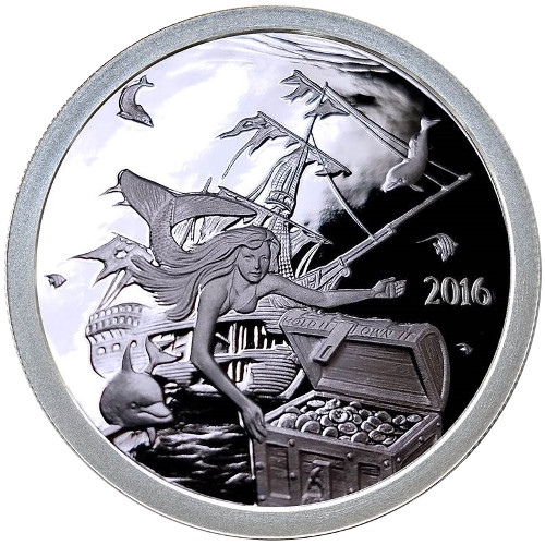 2016 1 oz Mermaid  Silverbug Island Silver Round (Proof-Like, New)