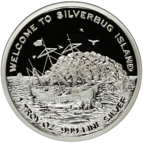 2016 1 oz Mermaid  Silverbug Island Silver Round (Proof-Like, New)