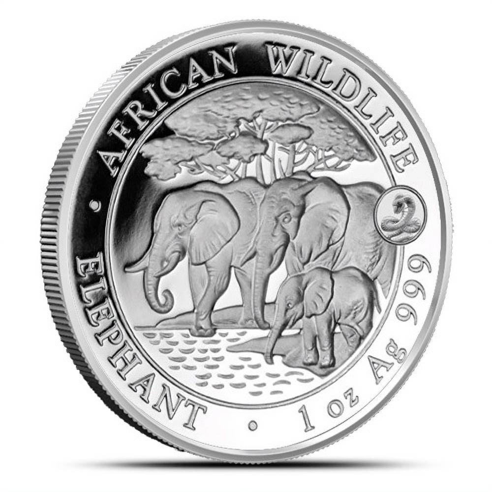 2013 1 oz Somalia Silver Elephant Lunar Snake Privy Coin (BU)