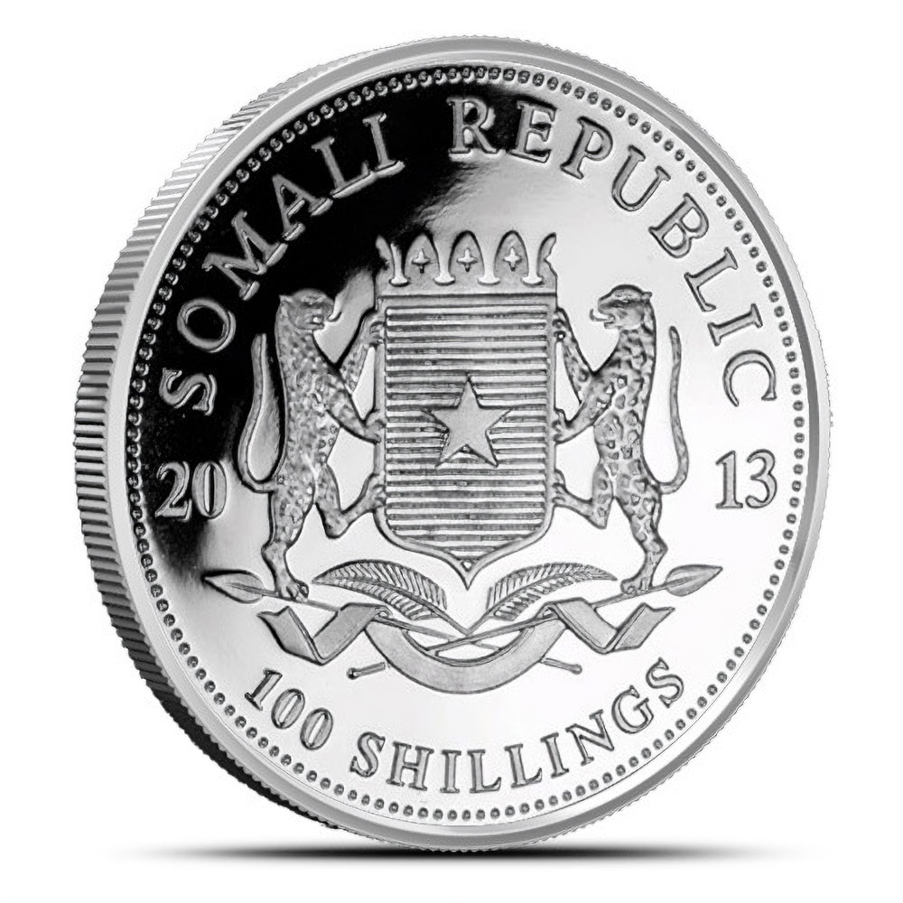 2013 1 oz Somalia Silver Elephant Lunar Snake Privy Coin (BU)
