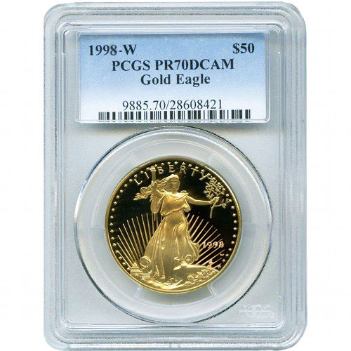 1998-W 1 oz Proof American Gold Eagle Coin PCGS PR70 DCAM