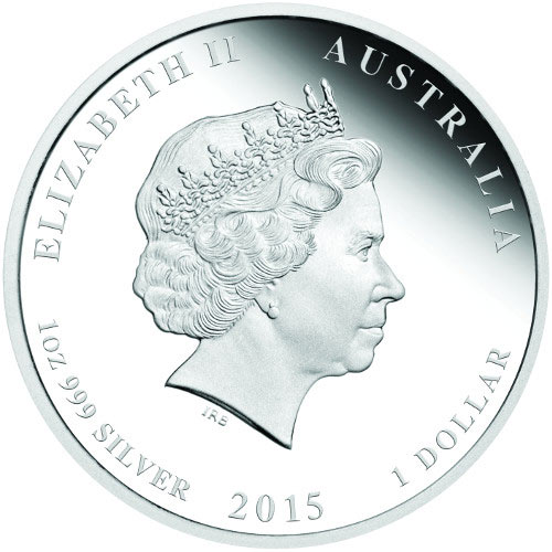 2015 1 oz Proof Colorized Australian Lunar Goat Silver Coin (Box + CoA)