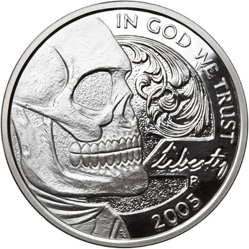 1 oz Proof Jefferson Skull Silver Round (Hobo Nickel Series #5, New w/ CoA)