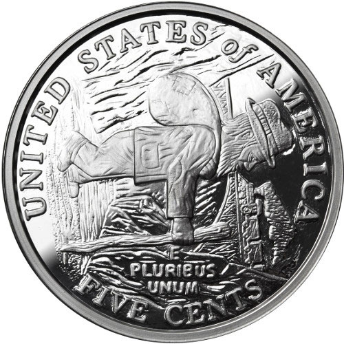 1 oz Proof Jefferson Skull Silver Round (Hobo Nickel Series #5, New w/ CoA)