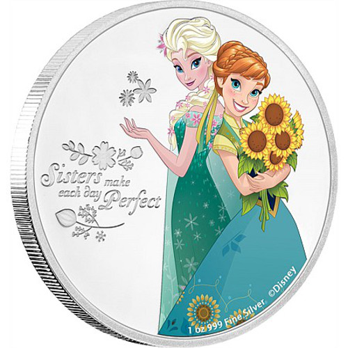 2016 1 oz Niue Silver Disney Frozen Sisters Proof Coin (Box + CoA)