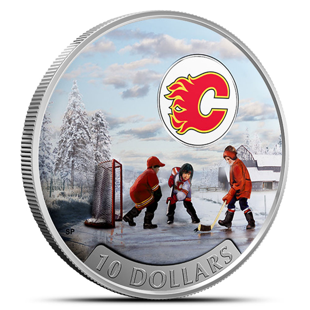 2017 1/2 oz Proof Canadian Silver Passion to Play: Calgary Flames Coin (Box)