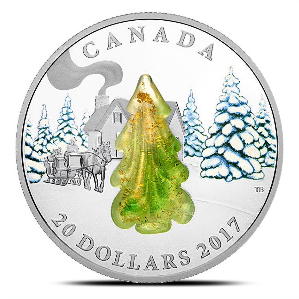 2017 1 oz Proof Canadian Silver Snow-Covered Trees Coin (Box)