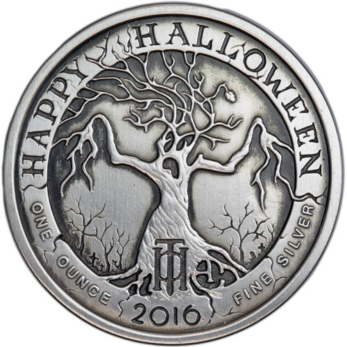 1 oz Antique Nightmares of the Fall Silver Round (New, Capsule + CoA)