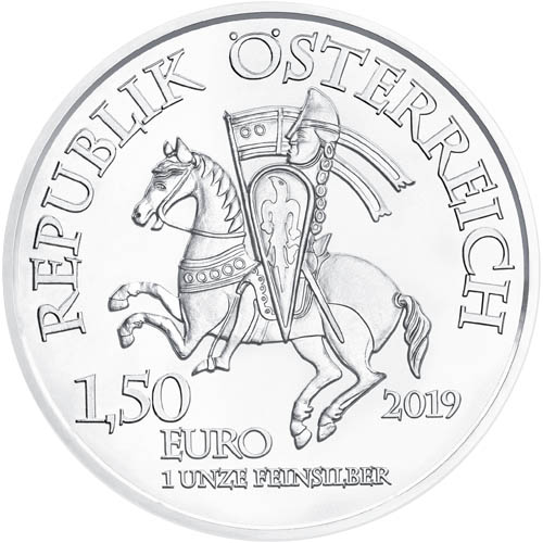 2019 1 oz Austrian 825th Anniversary Wiener Neustadt Silver Coin (BU)