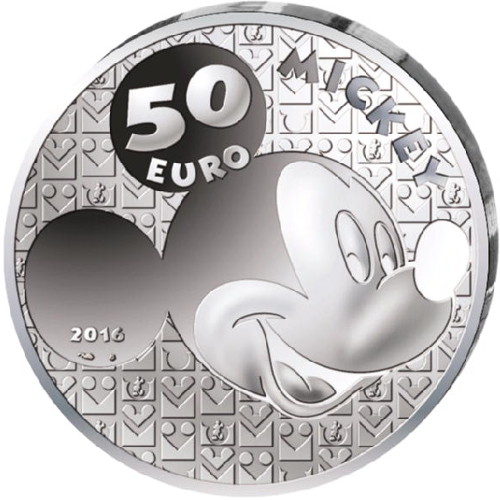 2016 5 oz Proof French Silver Mickey Mouse Through the Ages Coin (Box + CoA)