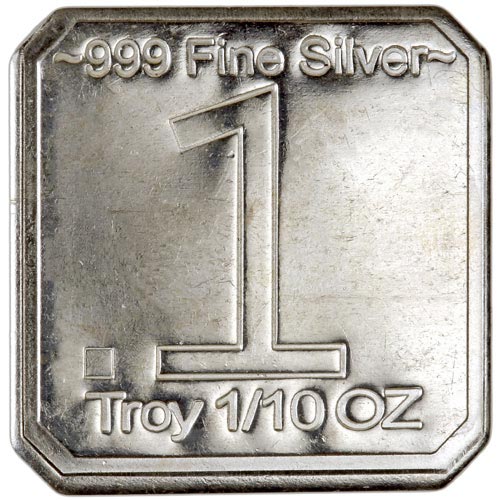 1/10 oz Standard Finish Suns of Liberty Silver Square (New)