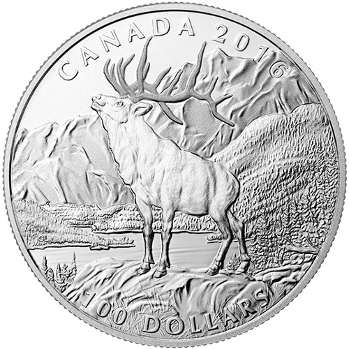 2016 1 oz $100 Proof Canadian Silver Noble Elk Coin (Box + CoA)