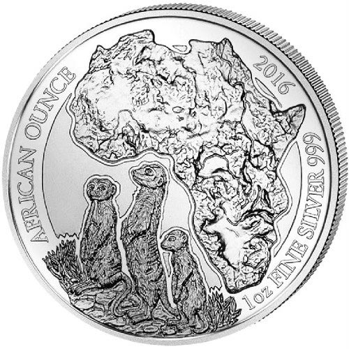 2016 1 oz Proof Rwandan Meerkat Silver Coin (Capsule + CoA)
