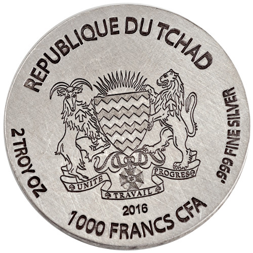 2016 2 oz Republic of Chad Egyptian Relic Series Horus Silver Coin