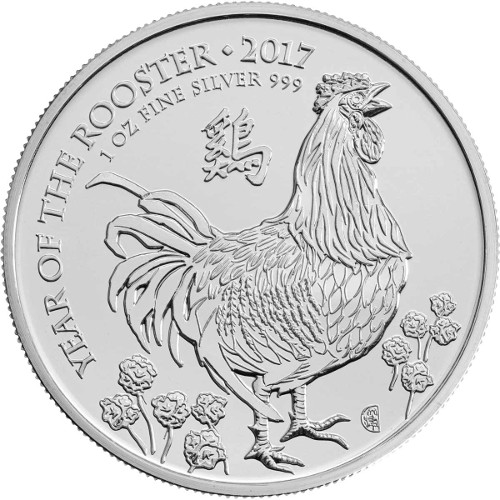 2017 1 oz British Silver Lunar Year of the Rooster Coin (BU)