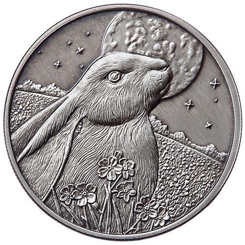 1 oz Antique Lisa Parker Collection Moon Gazer Silver Round (w/ CoA)