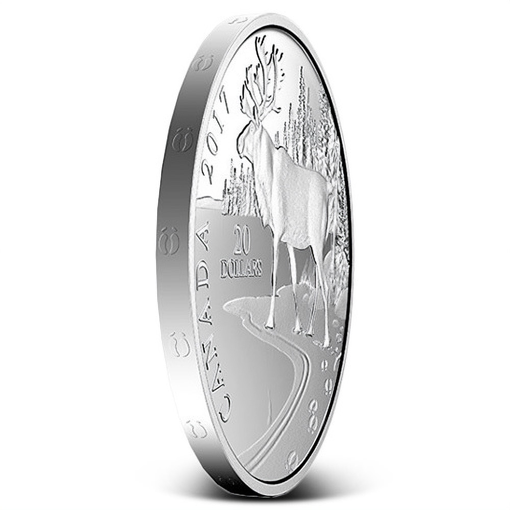 2017 1 oz Proof Canadian Silver Nature's Impressions: Woodland Caribou Coin (Box)