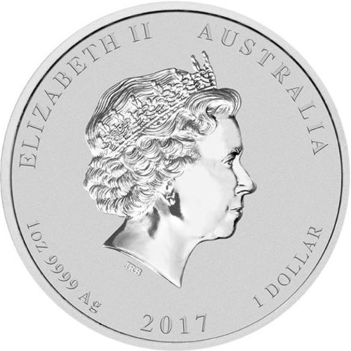 2017 1 oz Australian Silver Lunar Rooster Coin (Gilded, BU w/ CoA)