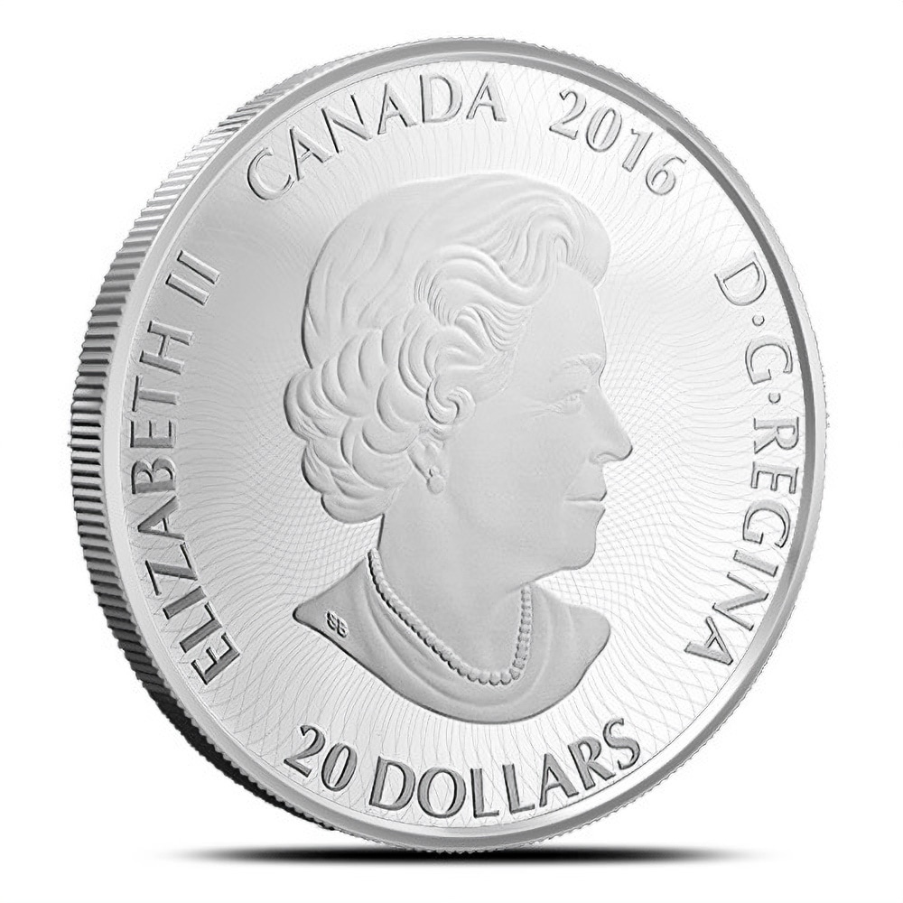 2016 1 oz Proof Canadian Silver Canadiana Kaleidoscope: Polar Bear Coin (Box)
