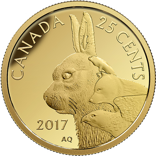 2017 1/2 Gram Proof Canadian Gold Predator vs. Prey: Inuit Arctic Hare Coin (Box)