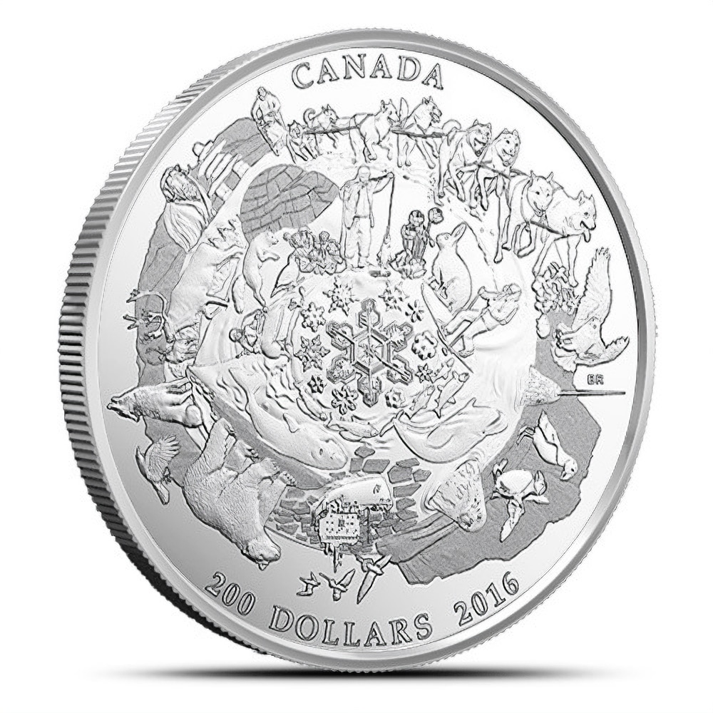 2016 2 oz Proof Canadian Silver Canada's Icy Arctic Coin (Box)