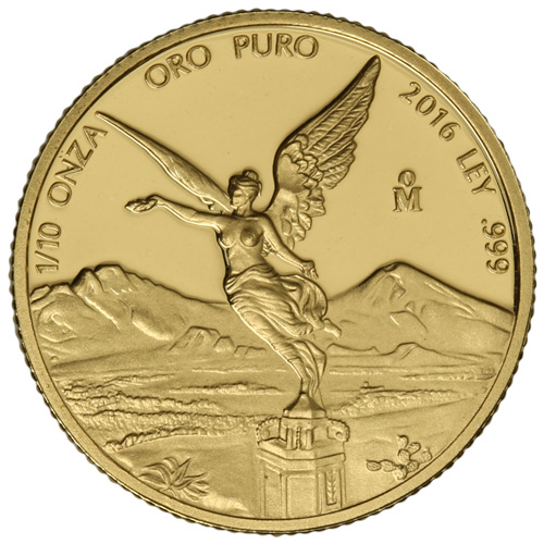2016 1/10 oz Proof Mexican Gold Libertad Coin (In Capsule)