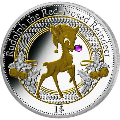 2016 20 Gram Proof Christmas Island Rudolph Christmas Silver Coin (Box + CoA)