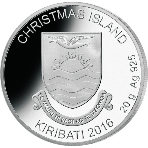 2016 20 Gram Proof Christmas Island Rudolph Christmas Silver Coin (Box + CoA)