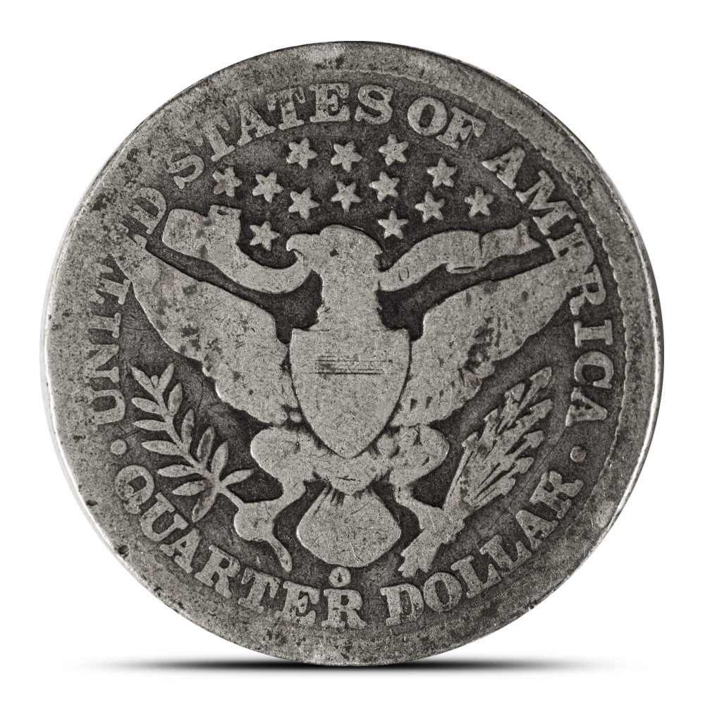 90% Silver Barber Quarters ($10 FV, Circulated)