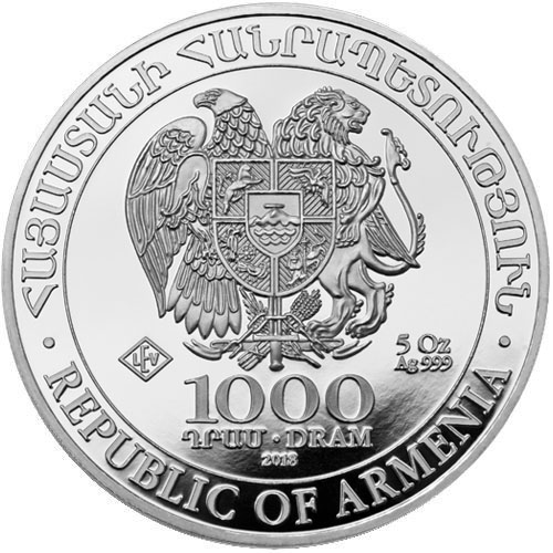2019 5 oz Armenian Silver Noah’s Ark Coin (BU)