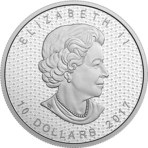 2017 2 oz Proof Canadian Silver Canada 150 Iconic Maple Leaf Coin (Box)