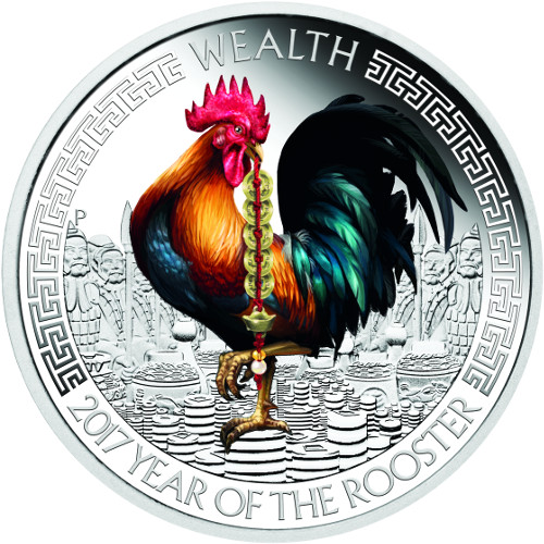 2017 Proof Australian Lunar Rooster Wealth and Wisdom Silver 2-Coin Set