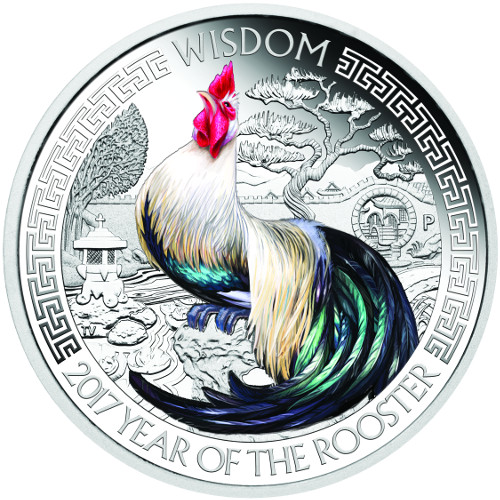 2017 Proof Australian Lunar Rooster Wealth and Wisdom Silver 2-Coin Set