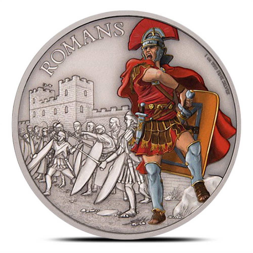 2017 1 oz Niue Silver Warriors of History Romans Proof Coin (Box + CoA)