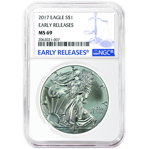 2017 1 oz American Silver Eagle Coin NGC MS69 ER