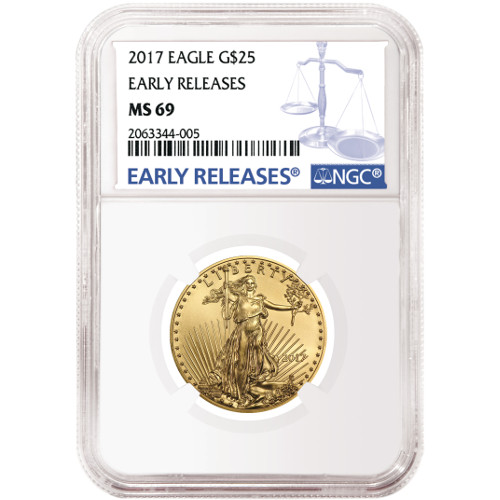 2017 1/2 oz American Gold Eagle Coin NGC MS69 ER