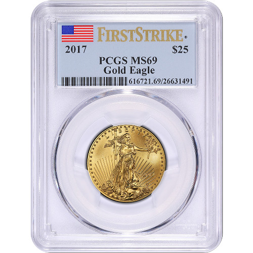 2017 1/2 oz American Gold Eagle Coin PCGS MS69 FS