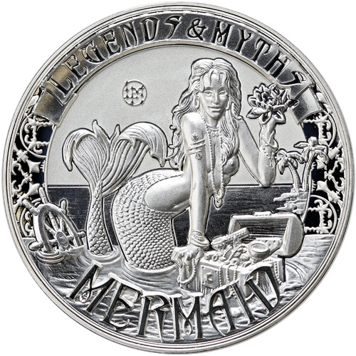 2016 2 oz Reverse Proof Solomon Islands Silver Legends and Myths Mermaid Coin (Box + CoA)