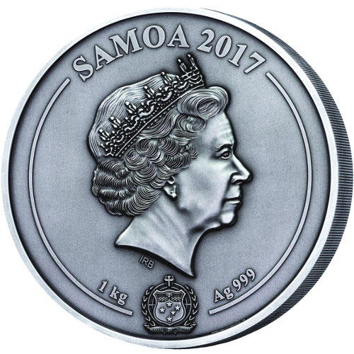2017 1 Kilo Antique Samoa Greek Chthonic Gods Silver Coin (Box + CoA)