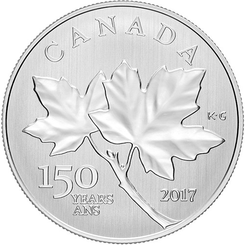 2017 1/2 oz Canadian Silver 150th Birthday Maple Leaves Coin (Box)