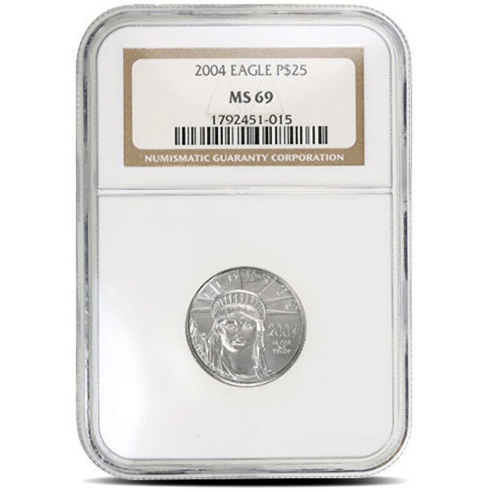 1/4 oz American Platinum Eagle Coin NGC MS69 (Random Year)