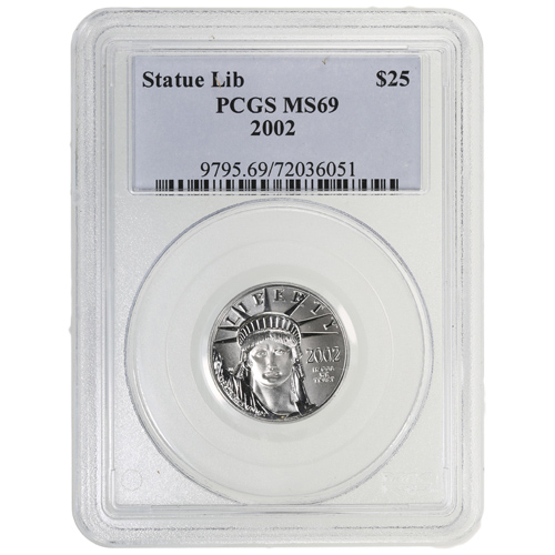 1/4 oz American Platinum Eagle Coin PCGS MS69 (Random Year)
